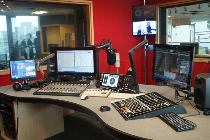 Radio Leicester presenter's desk